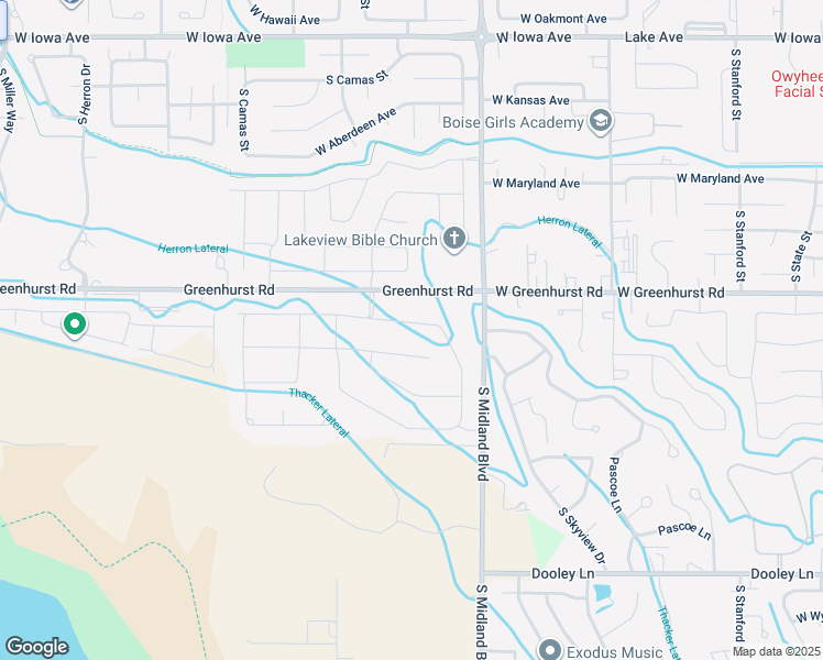 map of restaurants, bars, coffee shops, grocery stores, and more near 1010 W Greenhurst Rd in Nampa