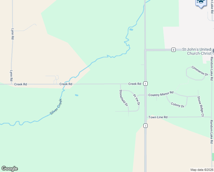 map of restaurants, bars, coffee shops, grocery stores, and more near W5815 Creek Rd in Random Lake