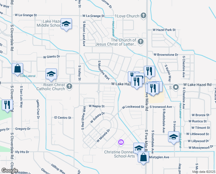 map of restaurants, bars, coffee shops, grocery stores, and more near 11125 West Lake Hazel Road in Boise