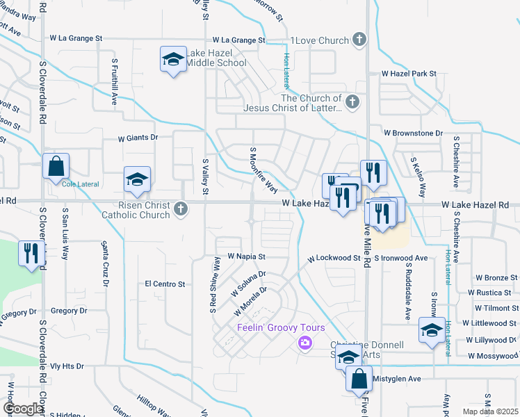 map of restaurants, bars, coffee shops, grocery stores, and more near 11125 West Lake Hazel Road in Boise