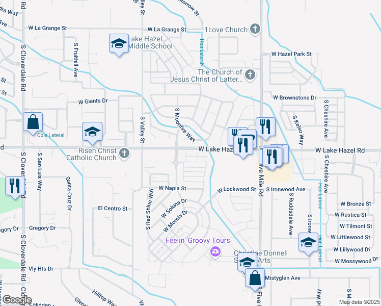 map of restaurants, bars, coffee shops, grocery stores, and more near 11024 West Lavonne Lane in Boise