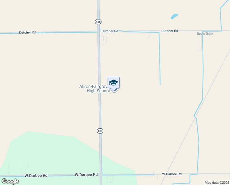 map of restaurants, bars, coffee shops, grocery stores, and more near 2800 North Thomas Road in Fairgrove