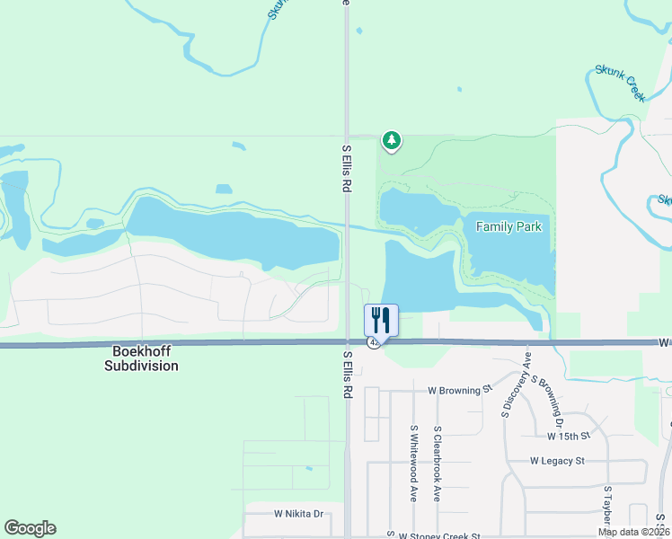 map of restaurants, bars, coffee shops, grocery stores, and more near 101-271 South Ellis Road in Sioux Falls