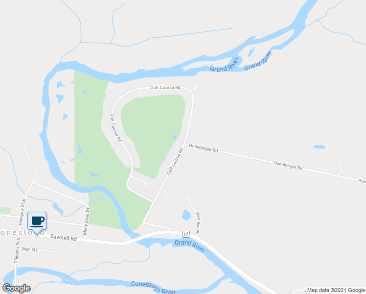 map of restaurants, bars, coffee shops, grocery stores, and more near 151 Golf Course Road in Conestogo