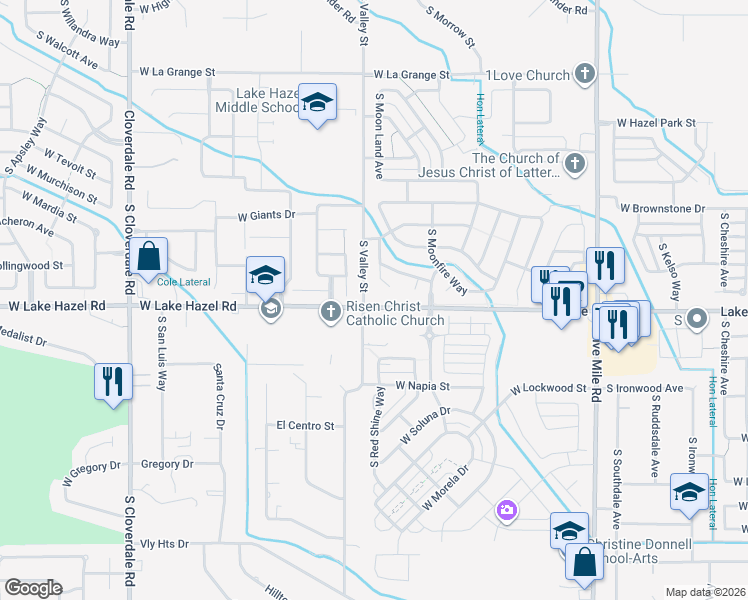 map of restaurants, bars, coffee shops, grocery stores, and more near 11360 West Lake Hazel Road in Boise