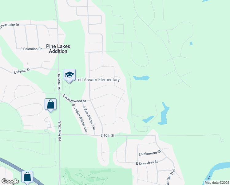 map of restaurants, bars, coffee shops, grocery stores, and more near East Willowwood Street in Sioux Falls