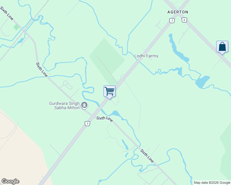 map of restaurants, bars, coffee shops, grocery stores, and more near 12176 Derry Road in Milton