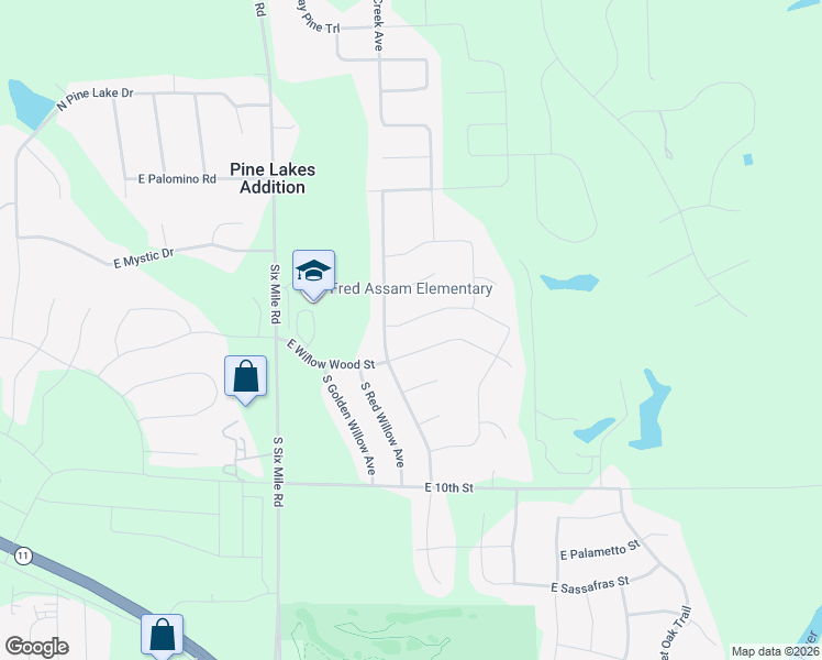 map of restaurants, bars, coffee shops, grocery stores, and more near East Willowwood Street in Sioux Falls