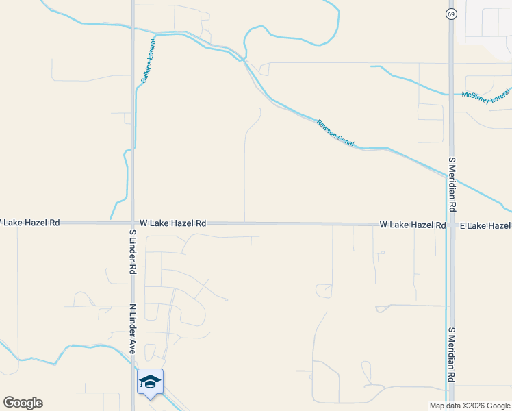 map of restaurants, bars, coffee shops, grocery stores, and more near 950 West Lake Hazel Road in Meridian