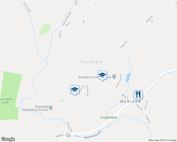 map of restaurants, bars, coffee shops, grocery stores, and more near Main Street in Plainfield