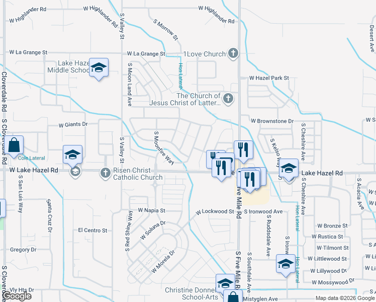 map of restaurants, bars, coffee shops, grocery stores, and more near 6076 South Fireglow Avenue in Boise