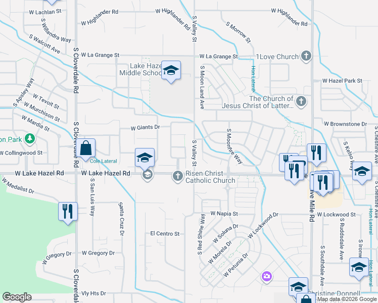 map of restaurants, bars, coffee shops, grocery stores, and more near 6066 South Roaring River Av' in Boise