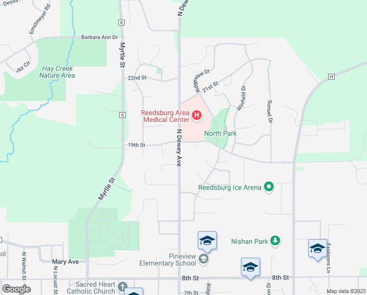 map of restaurants, bars, coffee shops, grocery stores, and more near 1120 19th Street in Reedsburg