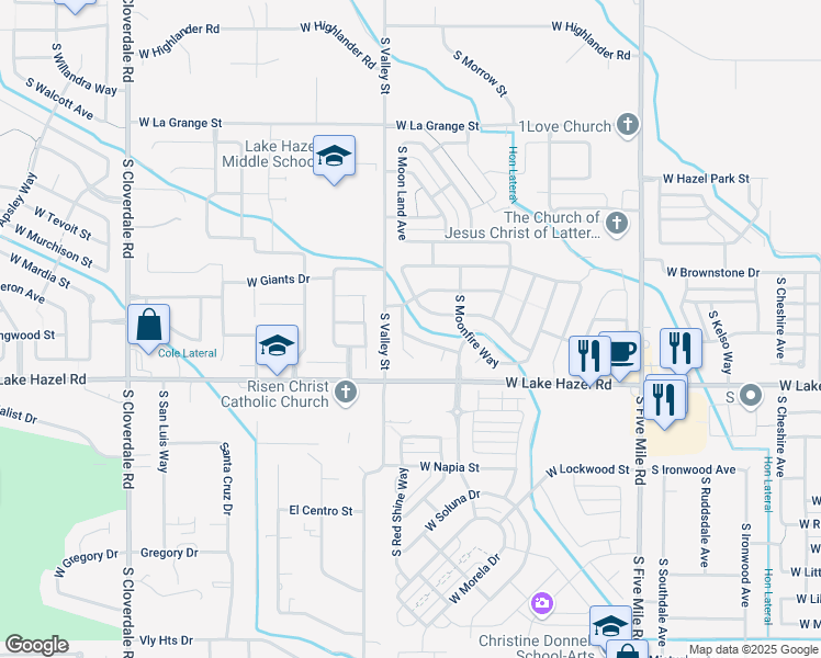 map of restaurants, bars, coffee shops, grocery stores, and more near 11328 West Red Sunset Drive in Boise
