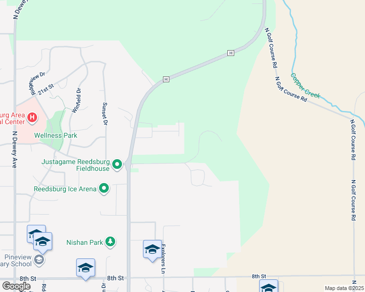 map of restaurants, bars, coffee shops, grocery stores, and more near 1970 Retzlaff Drive in Reedsburg
