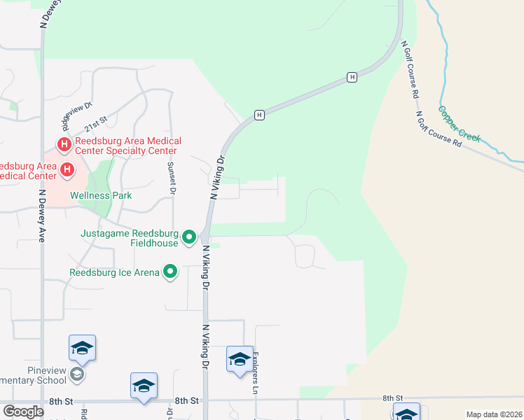 map of restaurants, bars, coffee shops, grocery stores, and more near 1830 20th Street in Reedsburg