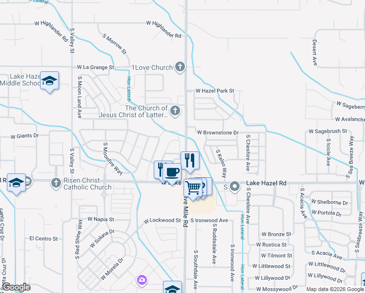 map of restaurants, bars, coffee shops, grocery stores, and more near 5820 South Five Mile Road in Boise