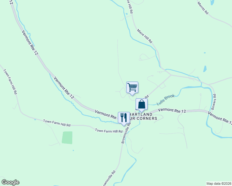 map of restaurants, bars, coffee shops, grocery stores, and more near 30 Linden Road in Hartland