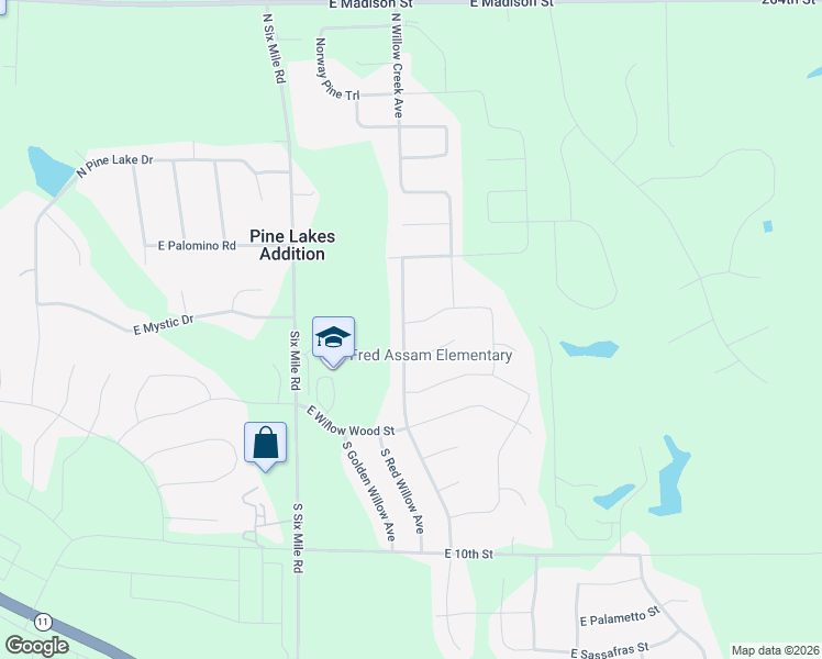map of restaurants, bars, coffee shops, grocery stores, and more near 305 North Red Spruce Ave in Sioux Falls