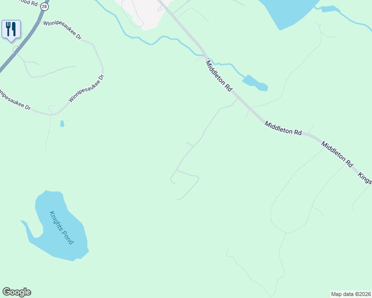 map of restaurants, bars, coffee shops, grocery stores, and more near 21 Alpine Meadows Road in Wolfeboro