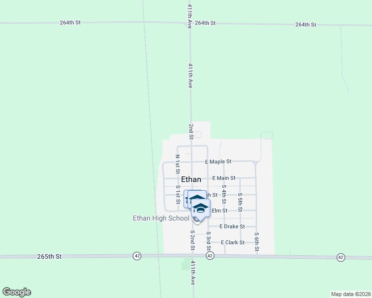 map of restaurants, bars, coffee shops, grocery stores, and more near 117 East Poplar Street in Ethan