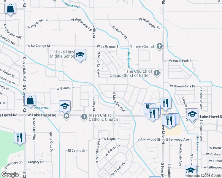 map of restaurants, bars, coffee shops, grocery stores, and more near 11214 West Springgold Drive in Boise