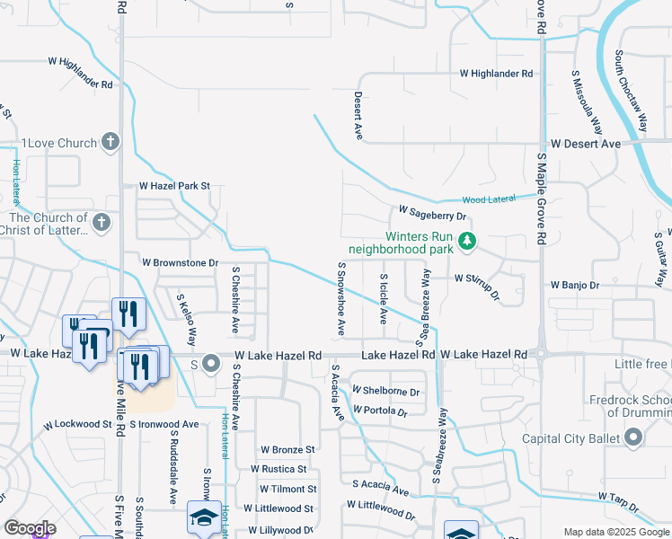 map of restaurants, bars, coffee shops, grocery stores, and more near 5893 S Snowshoe Ave in Boise