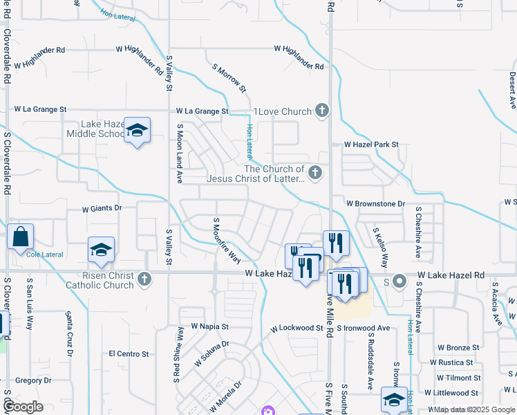 map of restaurants, bars, coffee shops, grocery stores, and more near 5899 South Fireglow Avenue in Boise