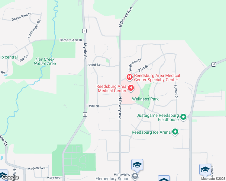 map of restaurants, bars, coffee shops, grocery stores, and more near 965 Krystle Court in Reedsburg