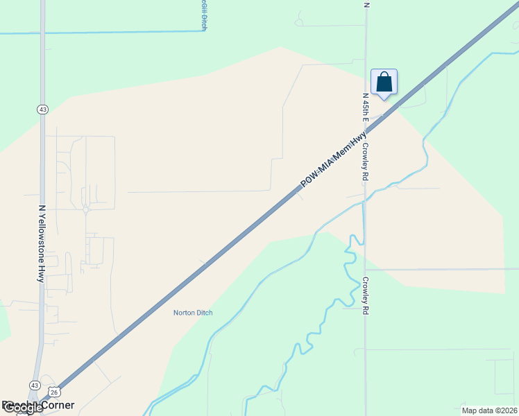 map of restaurants, bars, coffee shops, grocery stores, and more near 4141 East Ririe Highway in Idaho Falls