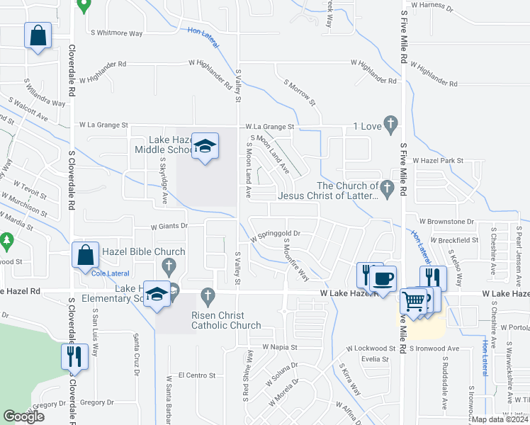 map of restaurants, bars, coffee shops, grocery stores, and more near 11270 West Goldenspire Drive in Boise
