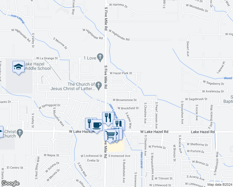 map of restaurants, bars, coffee shops, grocery stores, and more near 10463 West Henrys Lake Drive in Boise