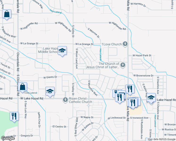 map of restaurants, bars, coffee shops, grocery stores, and more near 5777 South Pepperview Way in Boise