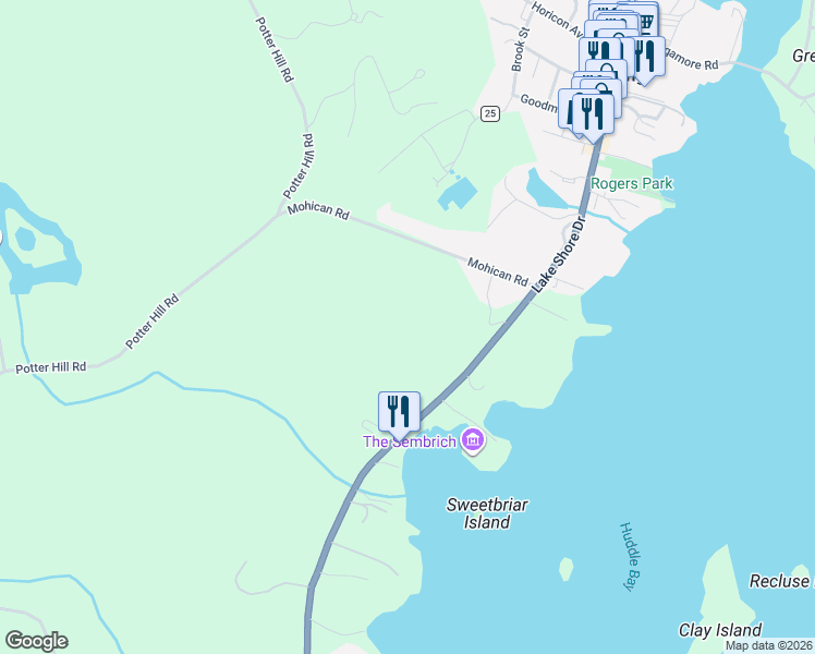 map of restaurants, bars, coffee shops, grocery stores, and more near 62 Pine Hill Road in Bolton Landing