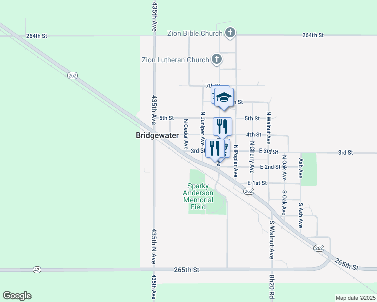 map of restaurants, bars, coffee shops, grocery stores, and more near 328-330 3rd Street in Bridgewater