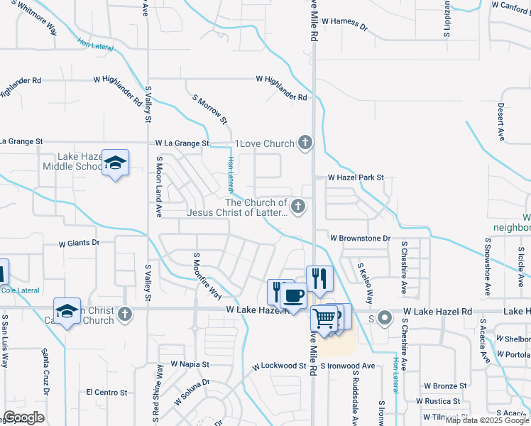 map of restaurants, bars, coffee shops, grocery stores, and more near 5795 South Five Mile Road in Boise
