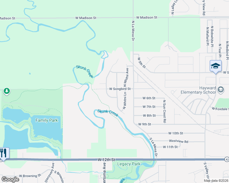 map of restaurants, bars, coffee shops, grocery stores, and more near 409 North Dominic Avenue in Sioux Falls