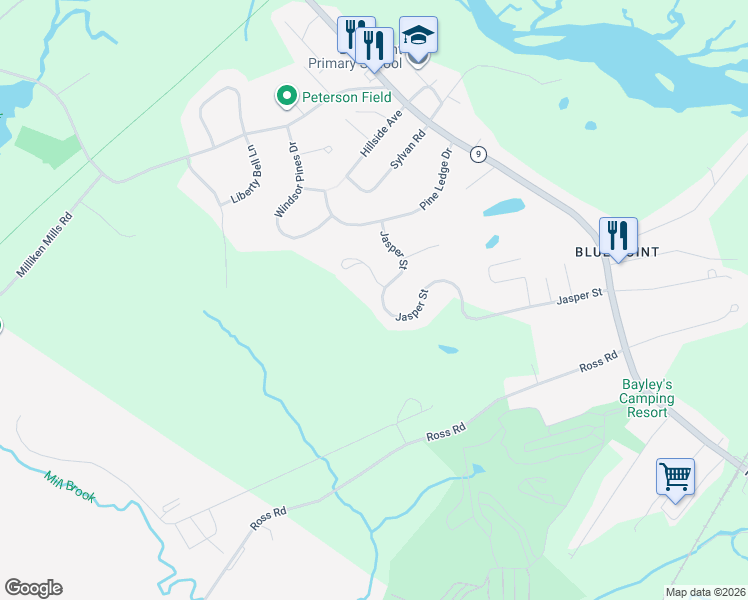 map of restaurants, bars, coffee shops, grocery stores, and more near 70 Jasper Street in Scarborough