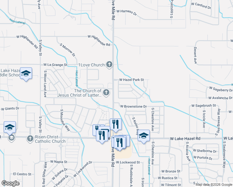 map of restaurants, bars, coffee shops, grocery stores, and more near 10639 West Wasdale Drive in Boise