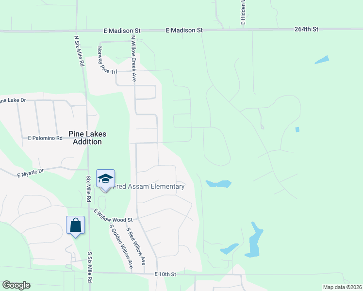 map of restaurants, bars, coffee shops, grocery stores, and more near 600 North Six Mile Road in Sioux Falls