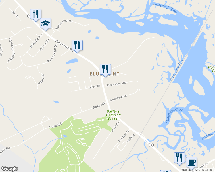 map of restaurants, bars, coffee shops, grocery stores, and more near 3 Ocean View Road in Scarborough