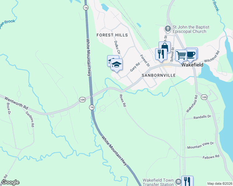 map of restaurants, bars, coffee shops, grocery stores, and more near 293 Meadow Street in Wakefield