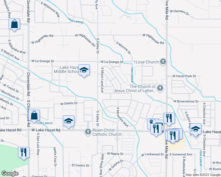 map of restaurants, bars, coffee shops, grocery stores, and more near 5777 South Pepperview Way in Boise
