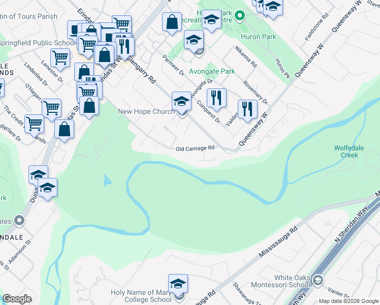 map of restaurants, bars, coffee shops, grocery stores, and more near 1119 Talka Court in Mississauga
