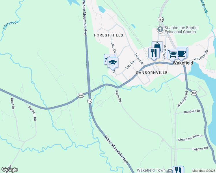 map of restaurants, bars, coffee shops, grocery stores, and more near 293 Meadow Street in Wakefield