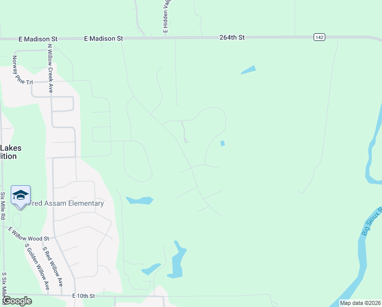 map of restaurants, bars, coffee shops, grocery stores, and more near 600 North Blue Spruce Place in Sioux Falls