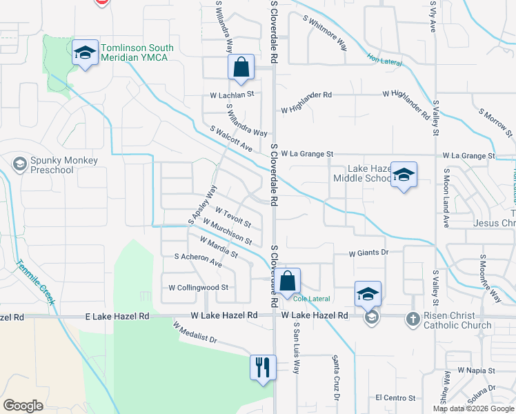 map of restaurants, bars, coffee shops, grocery stores, and more near 12255 West Winton Street in Boise