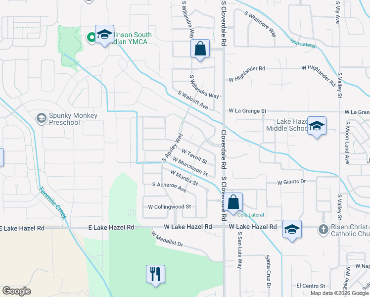 map of restaurants, bars, coffee shops, grocery stores, and more near 12427 West Tevoit Street in Boise