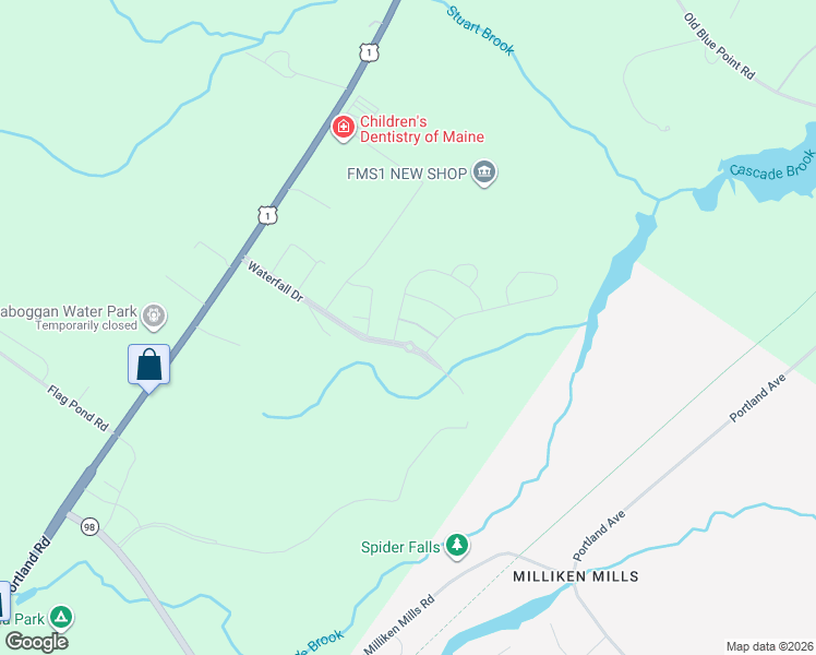 map of restaurants, bars, coffee shops, grocery stores, and more near 991 Portland Road in Saco