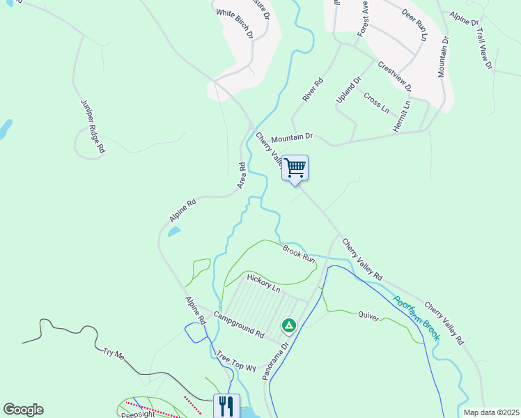 map of restaurants, bars, coffee shops, grocery stores, and more near 40 Area Road in Gilford